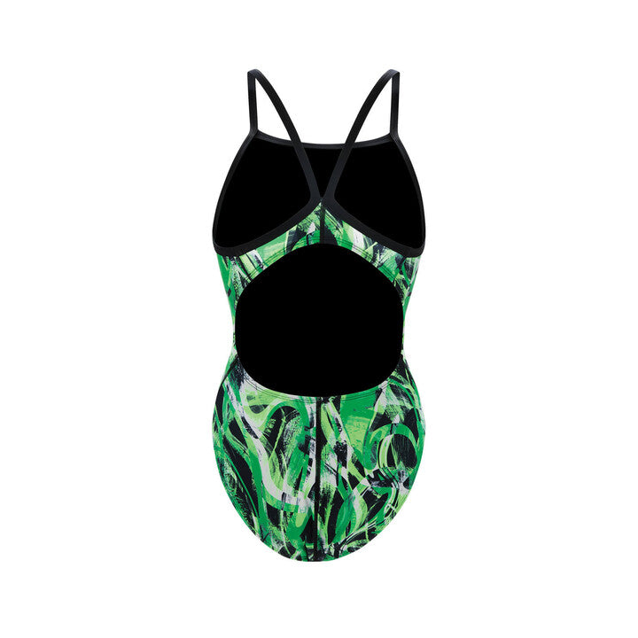 Dolfin XtraSleek Women's Supernova Green V-2 Back One Piece Swimsuit