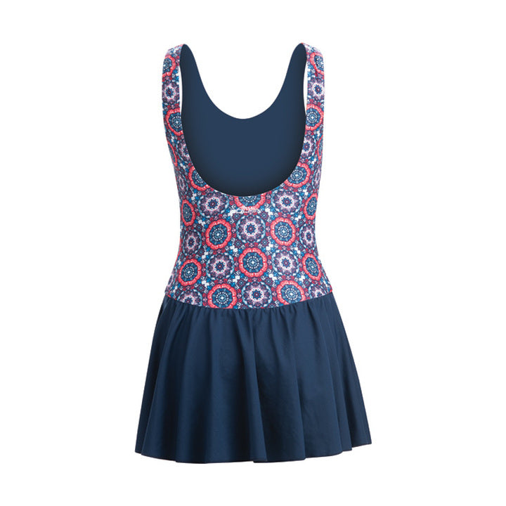 Dolfin Aquashape Mosaic Color Block Swim Dress