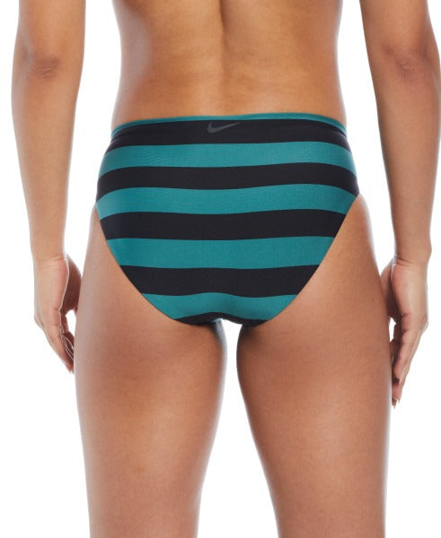 Nike Women Statement Stripe Mid Waist Bikini Bottom