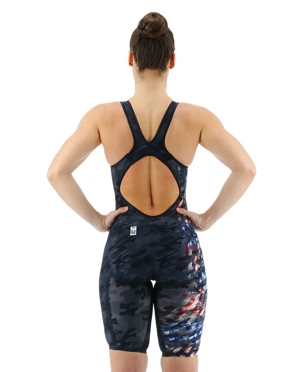 TYR Women's Venzo Open Back - USA Blackout Camo