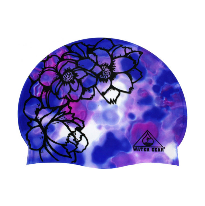 Water Gear Swim Cap BLUE FLOWER