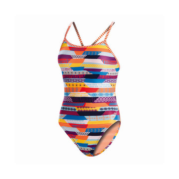 Dolfin Uglies Stripe Life Double Strap One Piece Swmsuit