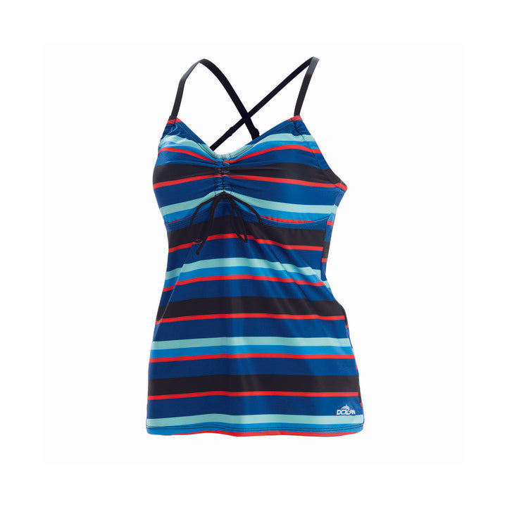 Dolfin Aquashape Blue Multi Stripe Tankini Top