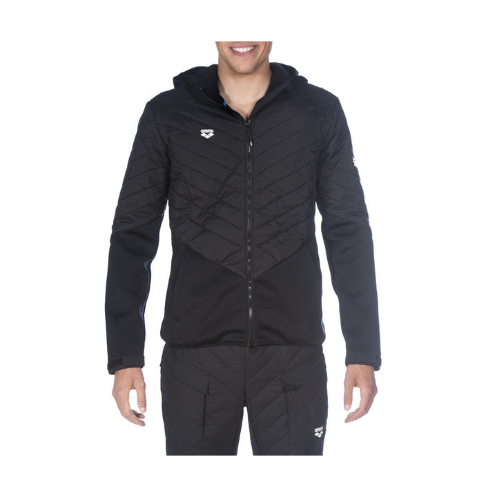 Arena Hooded Full Zip Half Quited Jacket