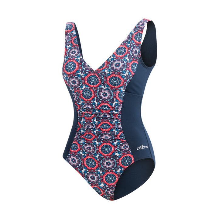 Dolfin Aquashape Mosaic V-Neck Panel Swimsuit