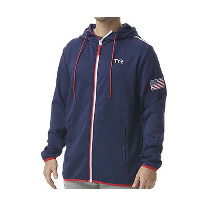 TYR Men's USA Alliance Podium Full Zip Hoodie