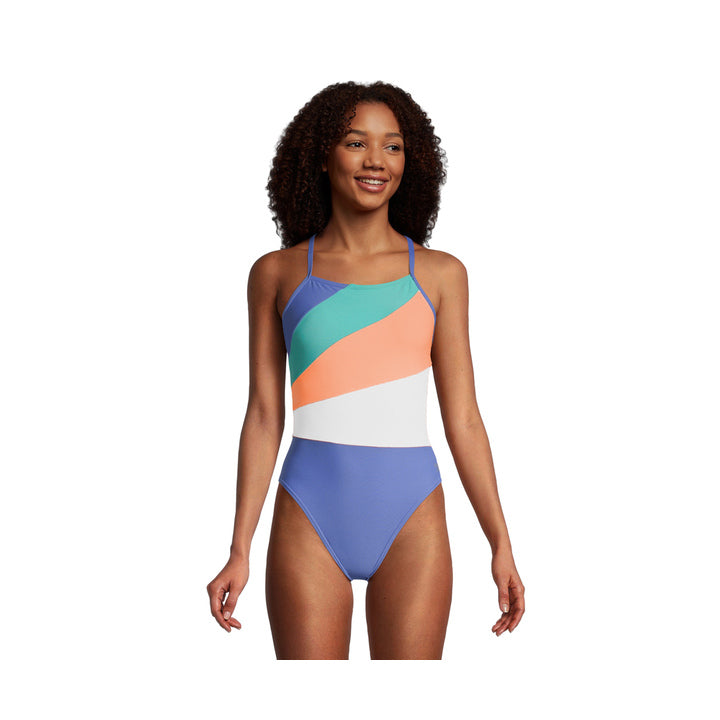 Speedo Women's Radiating Splice One Piece Swimsuit