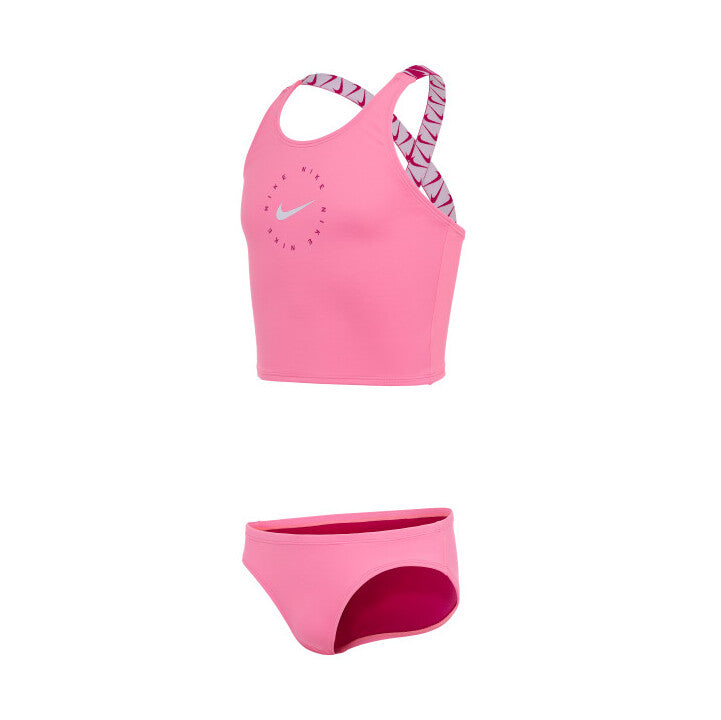 Nike Girls Logo Tape Crossback Mid Bikini Set 