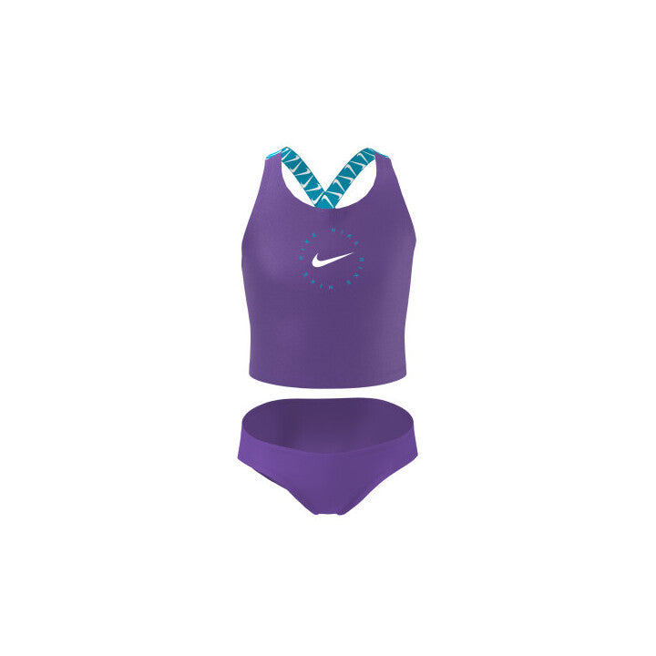 Nike Girls Logo Tape Crossback Mid Bikini Set 