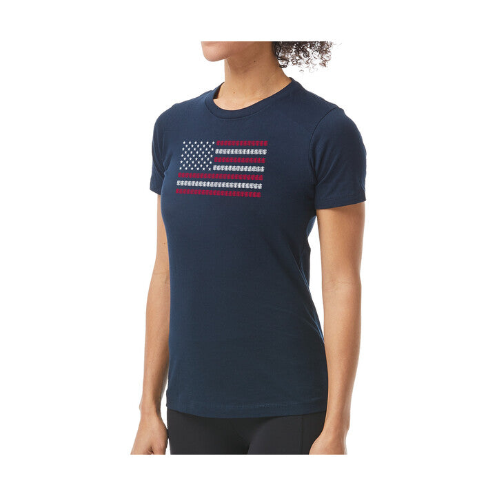 Tyr WomenÃƒÆ’Ã‚Â¢ÃƒÂ¢Ã¢â‚¬Å¡Ã‚Â¬ÃƒÂ¢Ã¢â‚¬Å¾Ã‚Â¢S Tyr Usa Lanes Graphic Tee