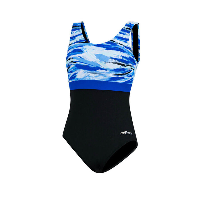 Dolfin Women's Aquashape Color Block Moderate Scoop Back Chlorine Resistant  One Piece Swimsuit at