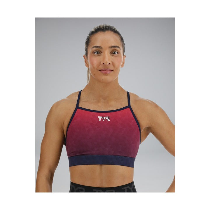 Tyr Base Kinetic Women's High Neck Sports Bra - Ember