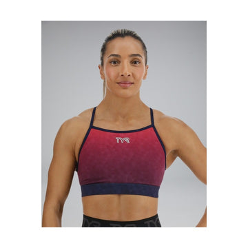 Tyr Base Kinetic Women's High Neck Sports Bra - Ember