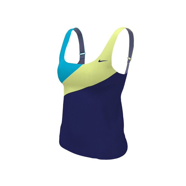 Nike Women Colorblock Scoop Neck Tankini